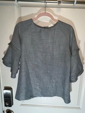 Line Up Grey Gauze Blouse. Size: M. EUC. Asking: $12.
